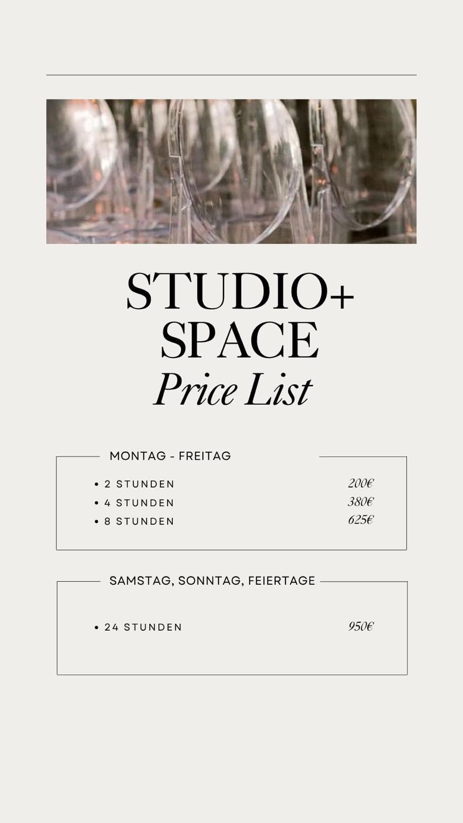 Preise Space + Studio
